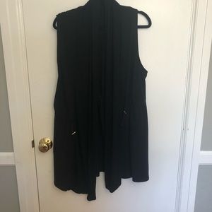black open vest with ties